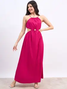 Berrylush Halter Neck Fit & Flare Midi Dress