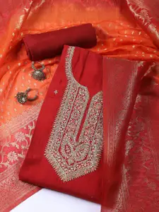 Meena Bazaar Floral Embroidered Sequinned Unstitched Dress Material