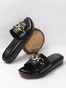 Sole Saga Wedge Peep Toes with Buckles