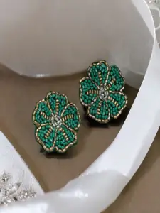 Sangria Artificial Beaded Floral Shaped Studs