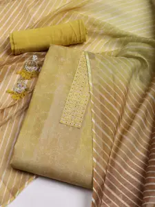 Meena Bazaar Floral Printed Tissue Unstitched Dress Material