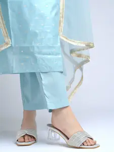 Shoetopia Embellished Party Block Sandals