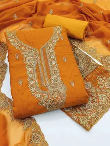 KIMISHA Embellished Thread Work Georgette Unstitched Dress Material