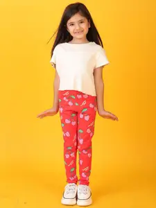 Anthrilo kids Girls Round Neck T-shirt Leggings Clothing Set