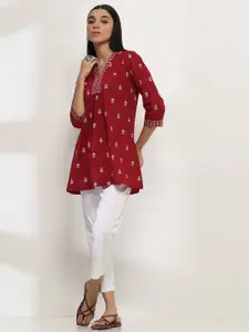 Rangriti Ethnic Motifs Printed V-Neck Pure Cotton Kurti