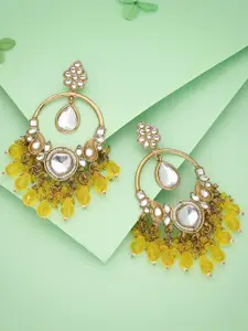 Anouk Gold Plated Artificial Beads Contemporary Jhumkas