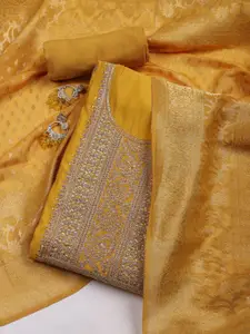 Meena Bazaar Embroidered Art Silk Unstitched Dress Material