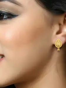 DIVASTRI Gold-Plated Leaf Shaped Studs
