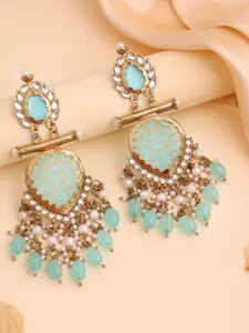 Anouk Gold Plated Artificial Beads Contemporary Jhumkas