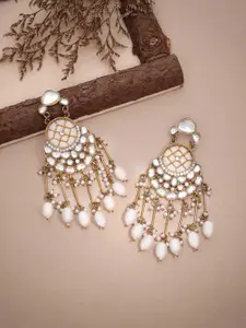 Anouk Gold Plated Artificial Beads Contemporary Jhumkas