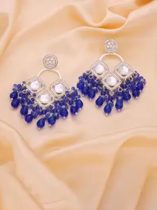 Anouk Silver-Plated Artificial Beads Contemporary Jhumkas