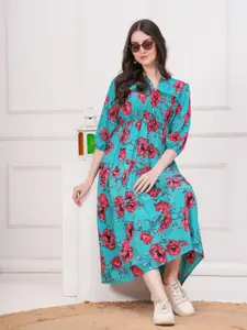 BAESD Floral Crepe Formal Fit & Flare Midi Dress