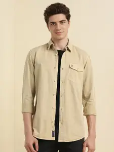 Allen Solly Men Spread Collar Solid Cotton Casual Shirt