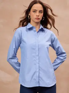 all about you Women Opaque Striped Casual Shirt
