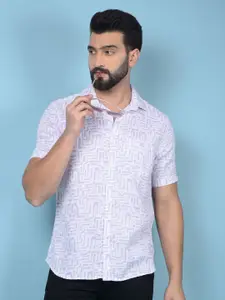 Crimsoune Club Men Classic Slim Fit Opaque Printed Casual Shirt