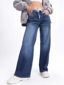 glitchez Women Light Fade Wide Leg Jeans