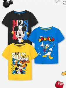 YK Disney Boys Pack of 3 Mickey & Friends Graphic Printed T-Shirt