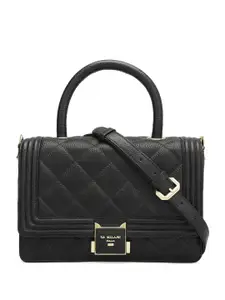 Da Milano Leather Structured Satchel with Quilted