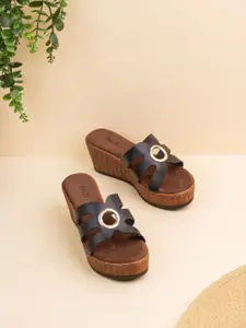 Inc 5 Striped Party Wedge Sandals