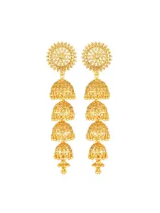 DIVASTRI Gold-Plated Contemporary Jhumkas