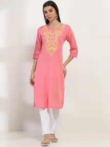 Rangriti Yoke Design Notch-Neck Straight Kurta