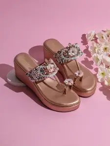 Inc 5 Embellished Ethnic Wedge Sandals