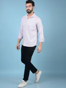 Crimsoune Club Men Classic Slim Fit Opaque Striped Casual Shirt