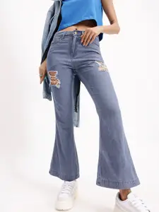 DressBerry Women Distressed Pure Cotton Flared Jeans