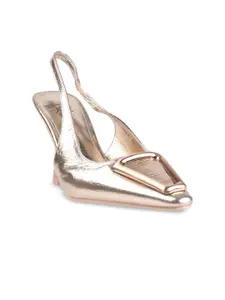 Jove Textured PU Slim Heeled Pumps