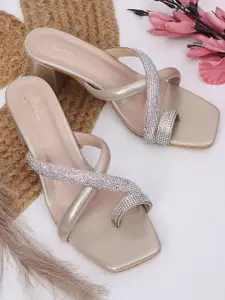 Padchin Embellished Party Block Sandals