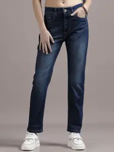 Chemistry Women Comfort Slim Fit High-Rise Light Fade Acid Wash Stretchable Jeans