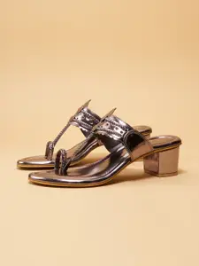 ERIDANI Embellished Ethnic Block Sandals