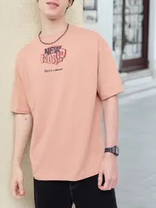 Kook N Keech Futuristic Edge Typography Printed Oversized T-shirt