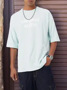 Kook N Keech Textured & Embroidered Oversized T-shirt