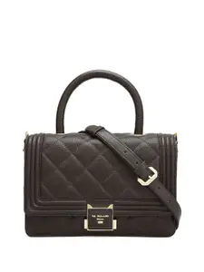 Da Milano Geometric Leather Structured Satchel with Quilted