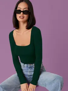 Dream Beauty Fashion Women Square Neck Fitted Top