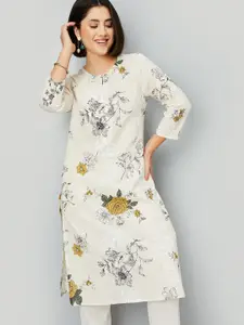 max Women Floral Printed Round Neck Straight Kurta