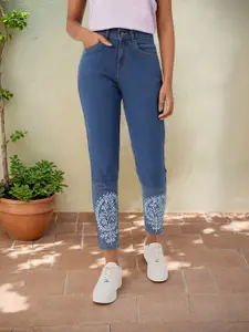 DressBerry Women Mom Fit Ethnic Printed Jeans