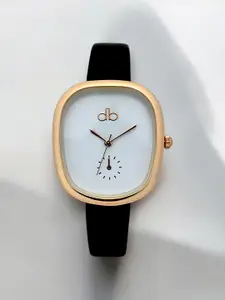 DressBerry Women Brass Dial & Leather Straps Analogue Watch MPDBI-014-RG