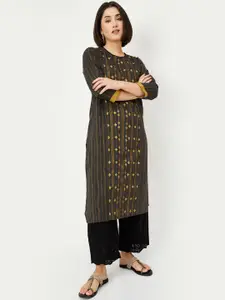 max Geometric Printed Cotton Straight Kurta