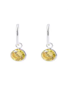 Abhooshan 925 Sterling Silver-Plated Cubic Zirconia Studded Circular Shaped Hoop Earrings