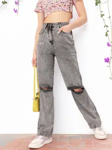 DressBerry Women Ripped Straight Jeans