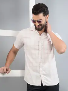 Crimsoune Club Men Classic Slim Fit Opaque Checked Casual Shirt