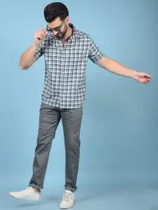 Crimsoune Club Men Classic Slim Fit Tartan Checks Opaque Checked Casual Shirt