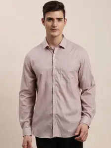 Turtle Men Classic Slim Fit Opaque Printed Formal Shirt