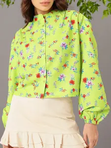 DressBerry Printed Gathers Boxy Casual Shirt