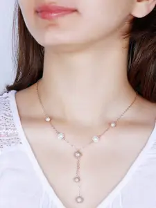 GIVA Sterling Silver Rose Gold-Plated Necklace