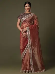 Saree mall Mirror Work Net Sarees
