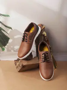 ID Men Printed Leather Derbys