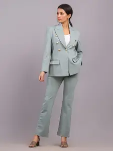 HIGH BUY Notched Lapel Collar Single Breasted Tencel Blazer